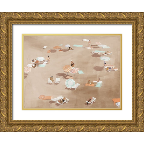 Under The Sun Cool Brown Gold Ornate Wood Framed Art Print with Double Matting by Urban Road