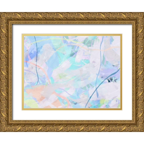 Periwinkle Gold Ornate Wood Framed Art Print with Double Matting by Urban Road