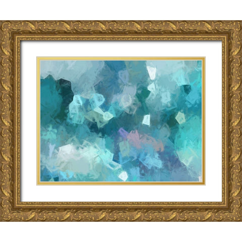 Azure Shine Gold Ornate Wood Framed Art Print with Double Matting by Urban Road