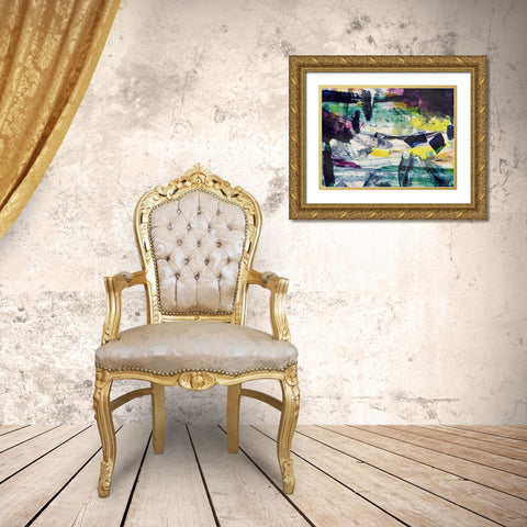 Solar Cascade Gold Ornate Wood Framed Art Print with Double Matting by Urban Road