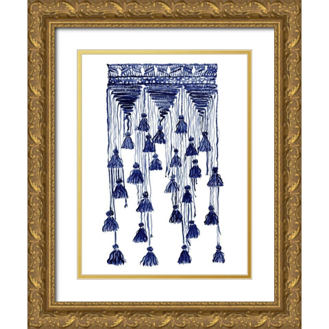 Free Spirit Indigo Gold Ornate Wood Framed Art Print with Double Matting by Urban Road