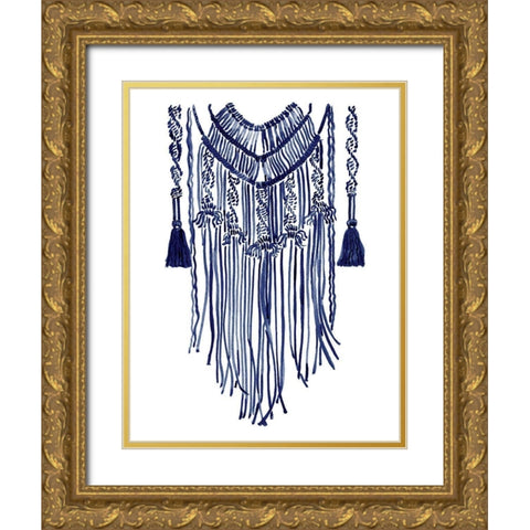 Wanderer Indigo Gold Ornate Wood Framed Art Print with Double Matting by Urban Road