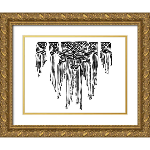 Nomad Charcoal Gold Ornate Wood Framed Art Print with Double Matting by Urban Road