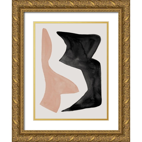 Reprieve Nude Gold Ornate Wood Framed Art Print with Double Matting by Urban Road