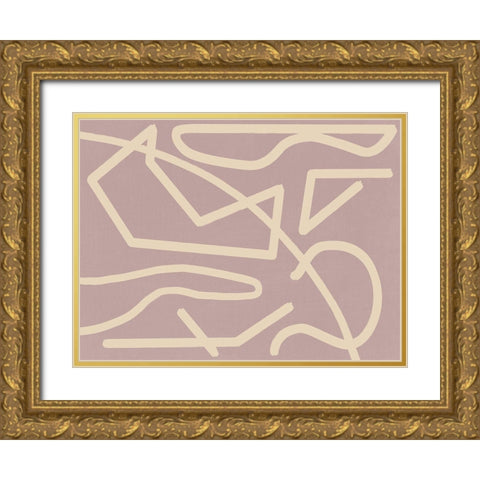 Adagio Blush Gold Ornate Wood Framed Art Print with Double Matting by Urban Road