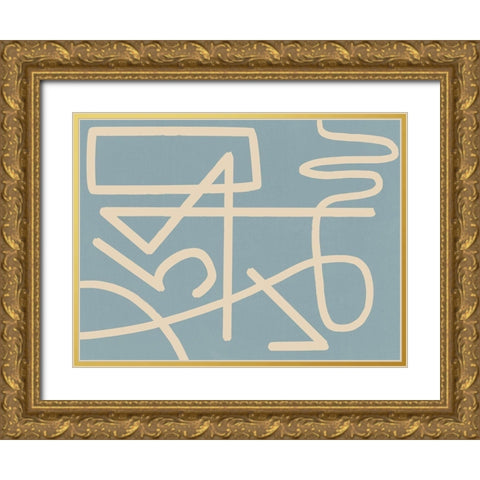 Arabesque Smoke Gold Ornate Wood Framed Art Print with Double Matting by Urban Road