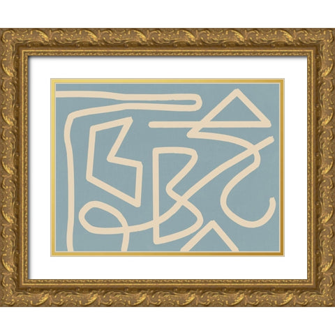 Allegro Smoke Gold Ornate Wood Framed Art Print with Double Matting by Urban Road