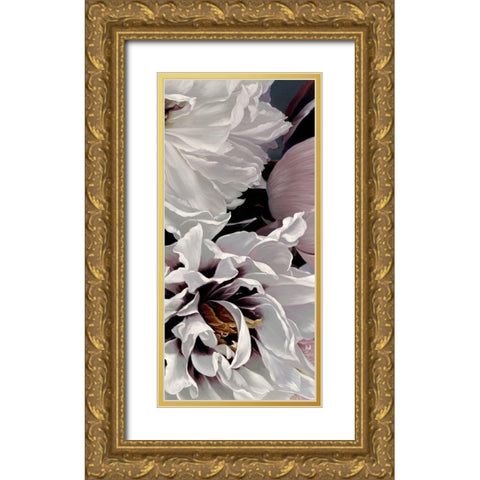 Fleur Triptych - Panel 2 Gold Ornate Wood Framed Art Print with Double Matting by Urban Road