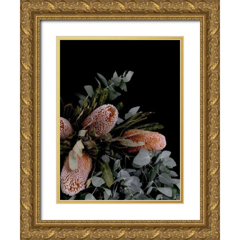 Botany Gold Ornate Wood Framed Art Print with Double Matting by Urban Road