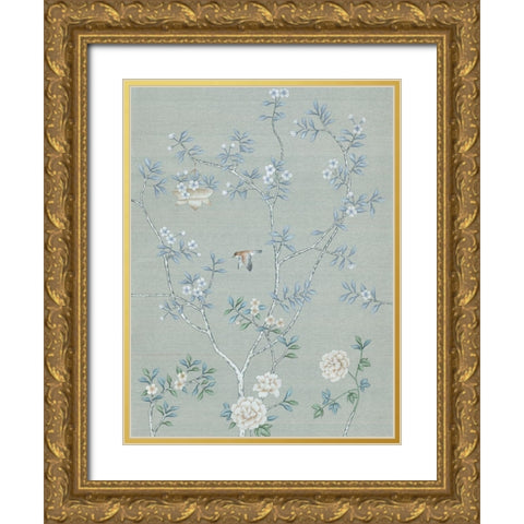 Magnolia I Gold Ornate Wood Framed Art Print with Double Matting by Urban Road