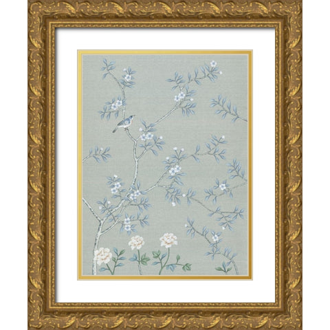 Magnolia II Gold Ornate Wood Framed Art Print with Double Matting by Urban Road