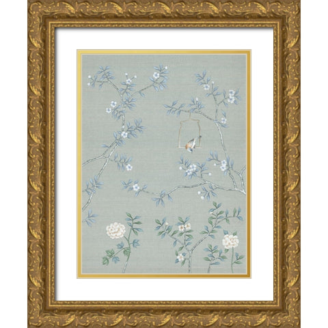 Magnolia III Gold Ornate Wood Framed Art Print with Double Matting by Urban Road