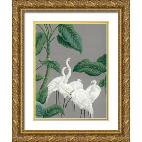 Paper Crane I Gold Ornate Wood Framed Art Print with Double Matting by Urban Road