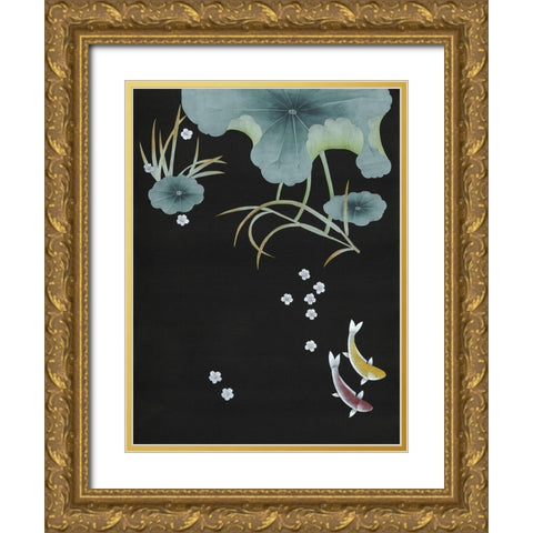 Koi II Gold Ornate Wood Framed Art Print with Double Matting by Urban Road