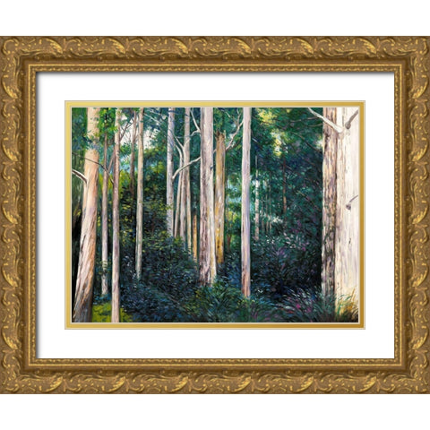 Eucalypt Gold Ornate Wood Framed Art Print with Double Matting by Urban Road