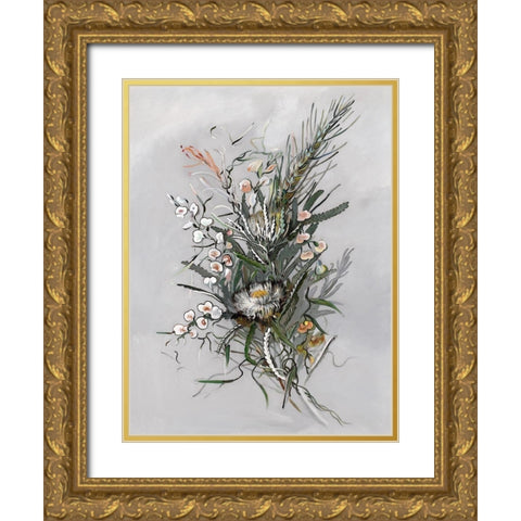 Boronia Gold Ornate Wood Framed Art Print with Double Matting by Urban Road