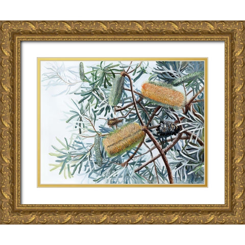 Yellow Wing Gold Ornate Wood Framed Art Print with Double Matting by Urban Road