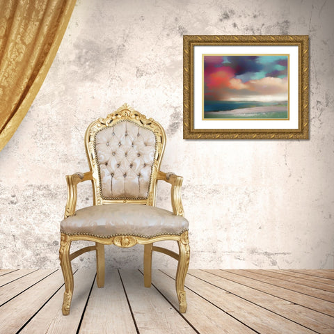 Cloudy Bay Gold Ornate Wood Framed Art Print with Double Matting by Urban Road