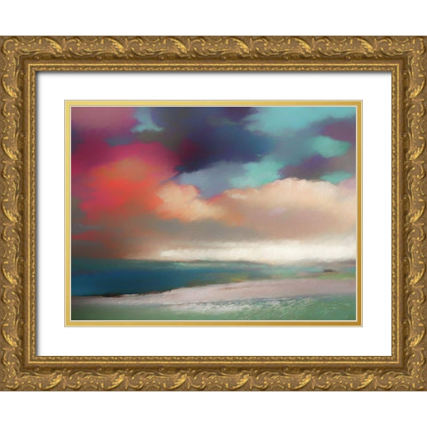 Cloudy Bay Gold Ornate Wood Framed Art Print with Double Matting by Urban Road