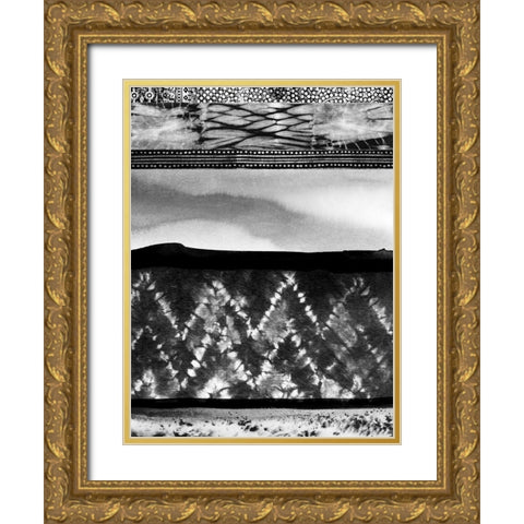 Wabi-Sabi Charcoal Gold Ornate Wood Framed Art Print with Double Matting by Urban Road