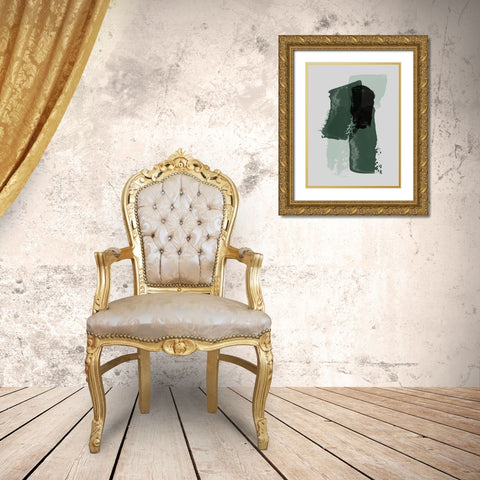 Contrast Emerald Poster Gold Ornate Wood Framed Art Print with Double Matting by Urban Road