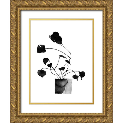 Ikebana Poster Gold Ornate Wood Framed Art Print with Double Matting by Urban Road