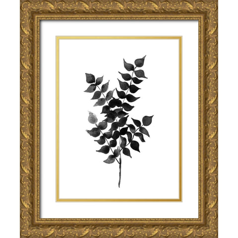 Cedar Black Poster Gold Ornate Wood Framed Art Print with Double Matting by Urban Road