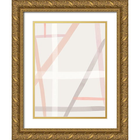 Outline Poster Gold Ornate Wood Framed Art Print with Double Matting by Urban Road