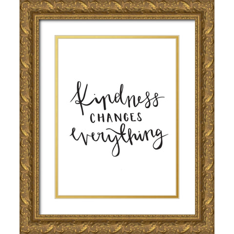 Kindness Poster Gold Ornate Wood Framed Art Print with Double Matting by Urban Road