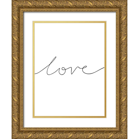 Love Poster Gold Ornate Wood Framed Art Print with Double Matting by Urban Road