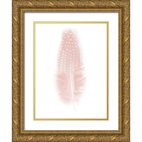 Quill Blush Poster Gold Ornate Wood Framed Art Print with Double Matting by Urban Road