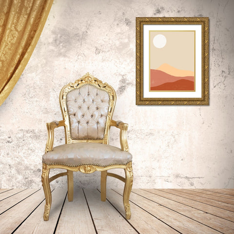 Desert Sun Poster Gold Ornate Wood Framed Art Print with Double Matting by Urban Road