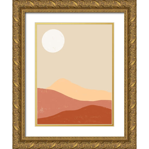 Desert Sun Poster Gold Ornate Wood Framed Art Print with Double Matting by Urban Road