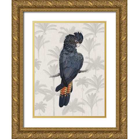 Tropical Cockatoo Poster Gold Ornate Wood Framed Art Print with Double Matting by Urban Road