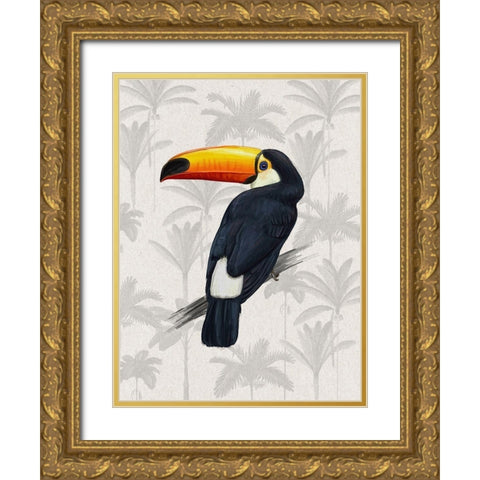 Tropical Toucan Poster Gold Ornate Wood Framed Art Print with Double Matting by Urban Road