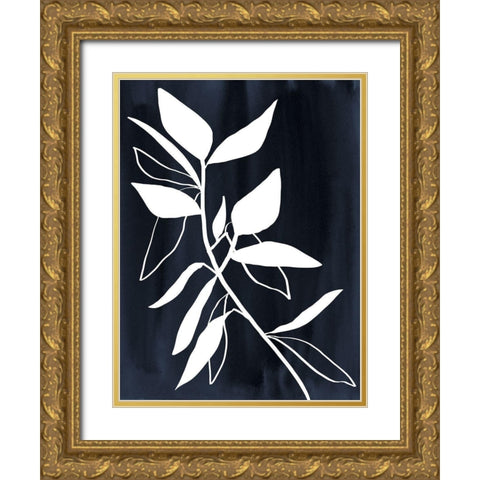 Indigo Etchings I Poster Gold Ornate Wood Framed Art Print with Double Matting by Urban Road