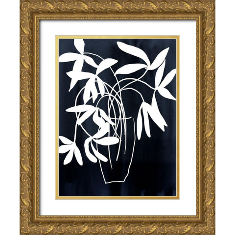 Indigo Etchings II Poster Gold Ornate Wood Framed Art Print with Double Matting by Urban Road
