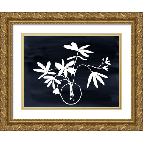 Indigo Etchings III Poster Gold Ornate Wood Framed Art Print with Double Matting by Urban Road