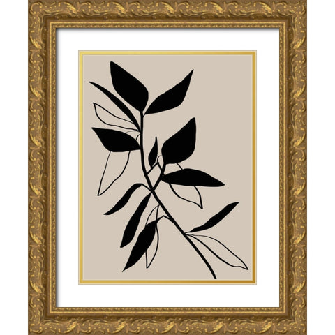 Beige Etchings I Poster Gold Ornate Wood Framed Art Print with Double Matting by Urban Road