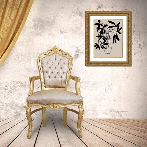 Beige Etchings II Poster Gold Ornate Wood Framed Art Print with Double Matting by Urban Road