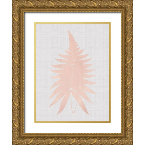 Fern Blush Poster Gold Ornate Wood Framed Art Print with Double Matting by Urban Road