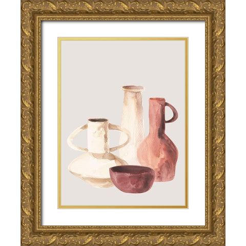 Ceramic Pots II Poster Gold Ornate Wood Framed Art Print with Double Matting by Urban Road