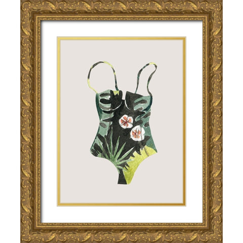 Swimsuit I Poster Gold Ornate Wood Framed Art Print with Double Matting by Urban Road