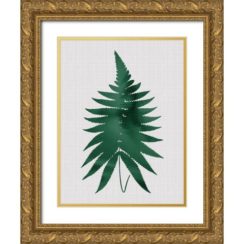 Fern Green Poster Gold Ornate Wood Framed Art Print with Double Matting by Urban Road