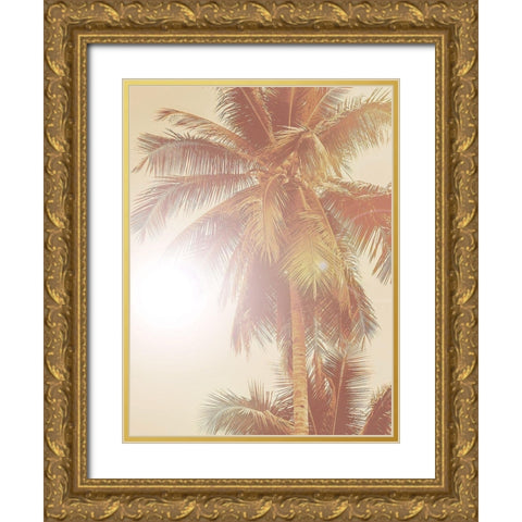 Sunkissed Palm Poster Gold Ornate Wood Framed Art Print with Double Matting by Urban Road