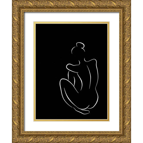 Figure I Black Gold Ornate Wood Framed Art Print with Double Matting by Urban Road