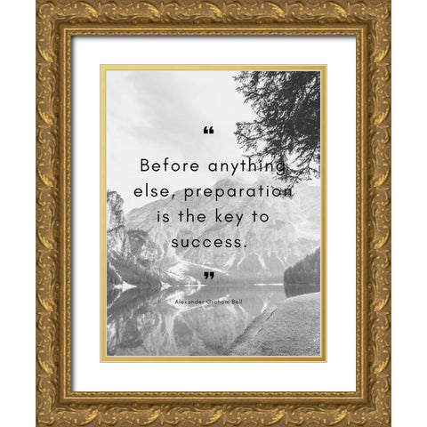 Alexander Graham Bell Quote: Key to Success Gold Ornate Wood Framed Art Print with Double Matting by ArtsyQuotes