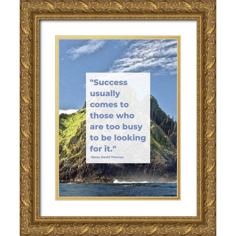 Henry David Thoreau Quote: Success Gold Ornate Wood Framed Art Print with Double Matting by ArtsyQuotes