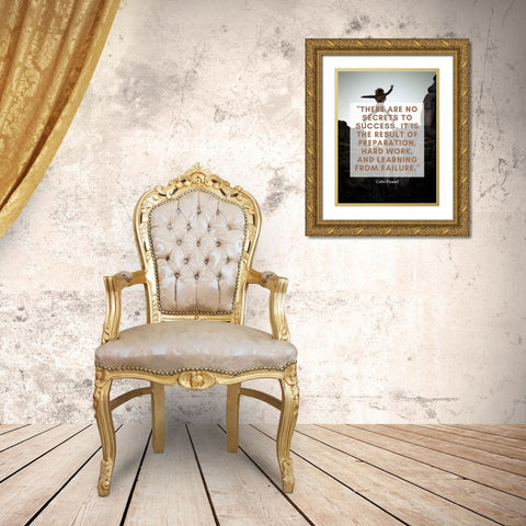 Colin Powell Quote: No Secrets to Success Gold Ornate Wood Framed Art Print with Double Matting by ArtsyQuotes
