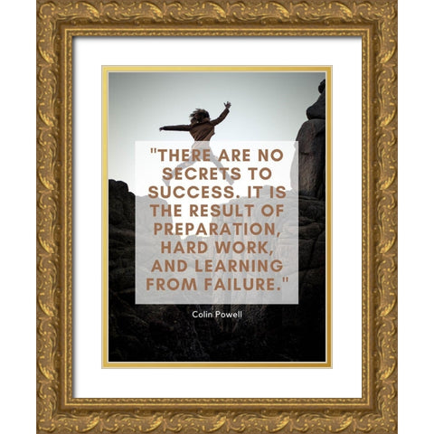 Colin Powell Quote: No Secrets to Success Gold Ornate Wood Framed Art Print with Double Matting by ArtsyQuotes